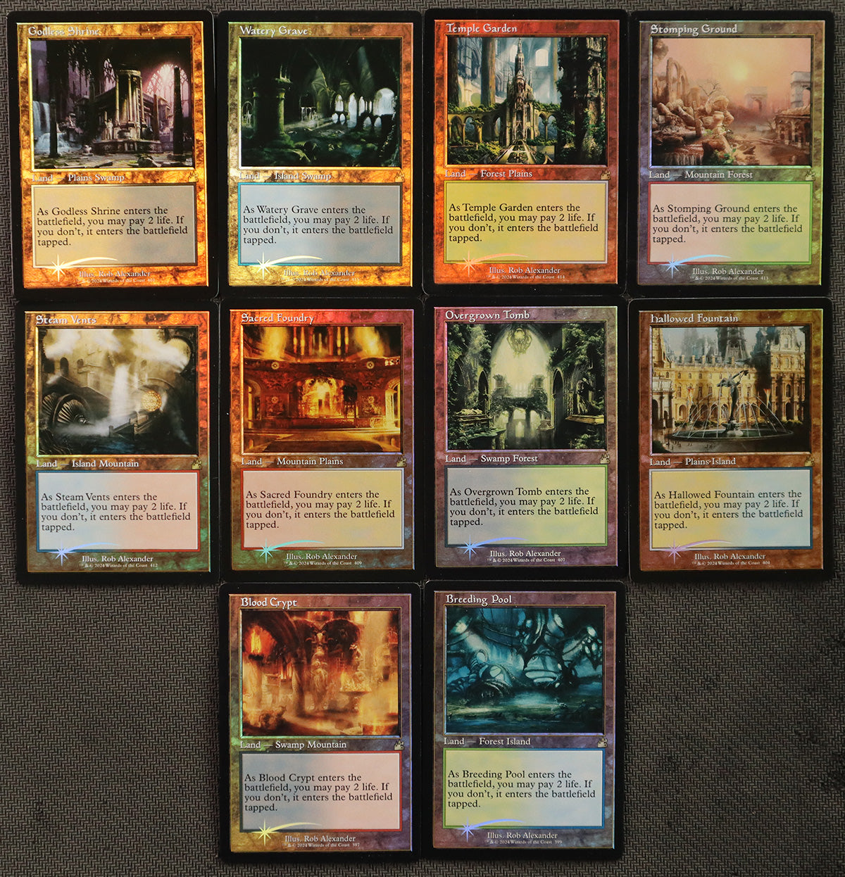 Retro Foil Fetch Land Bundle - Ravnica Remastered - MTG Proxy